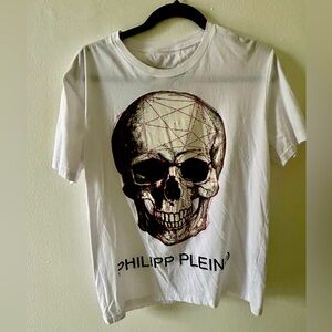 Philipp Plein White Skull Graphic T-Shirt